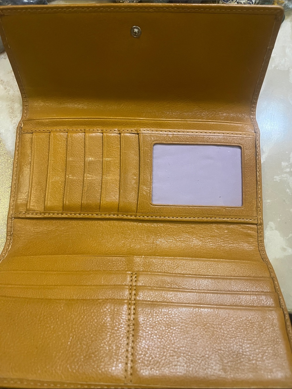 Coach Camel Color Leather Fold Wallet - Picture 2 of 3